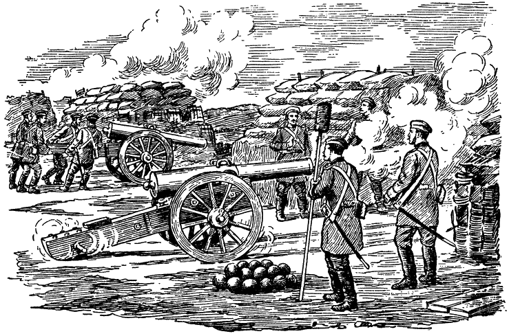Рис. 60. Так приходилось стрелять артиллеристам при обороне Севастополя в 1854–1855 годах