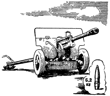 Рис. 175. 76-миллиметровая пушка образца 1942 года и ее снаряд