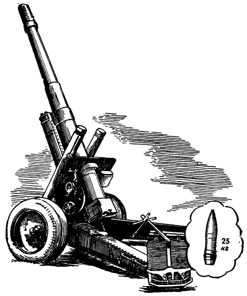 Рис. 178. 152-миллиметровая гаубица-пушка образца 1937 года